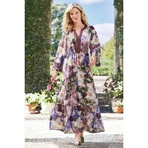 Soft Surroundings Baroque Maxi Dress Margots Garden Boho Cottage NEW Womens PM